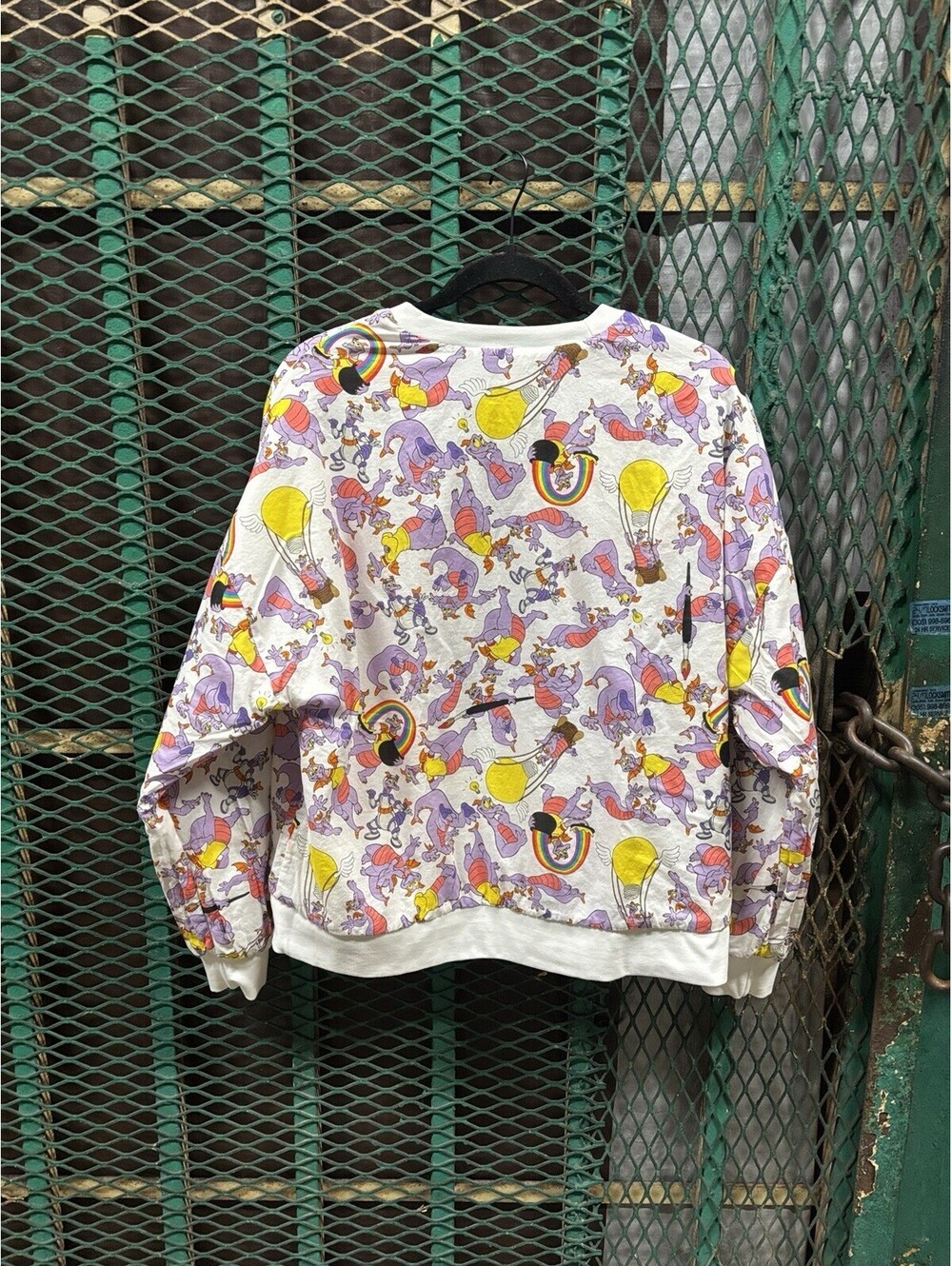 Disney Parks Figment Dragon Sweatshirt Reversible Medium Large Oversized VTG - Picture 5 of 6